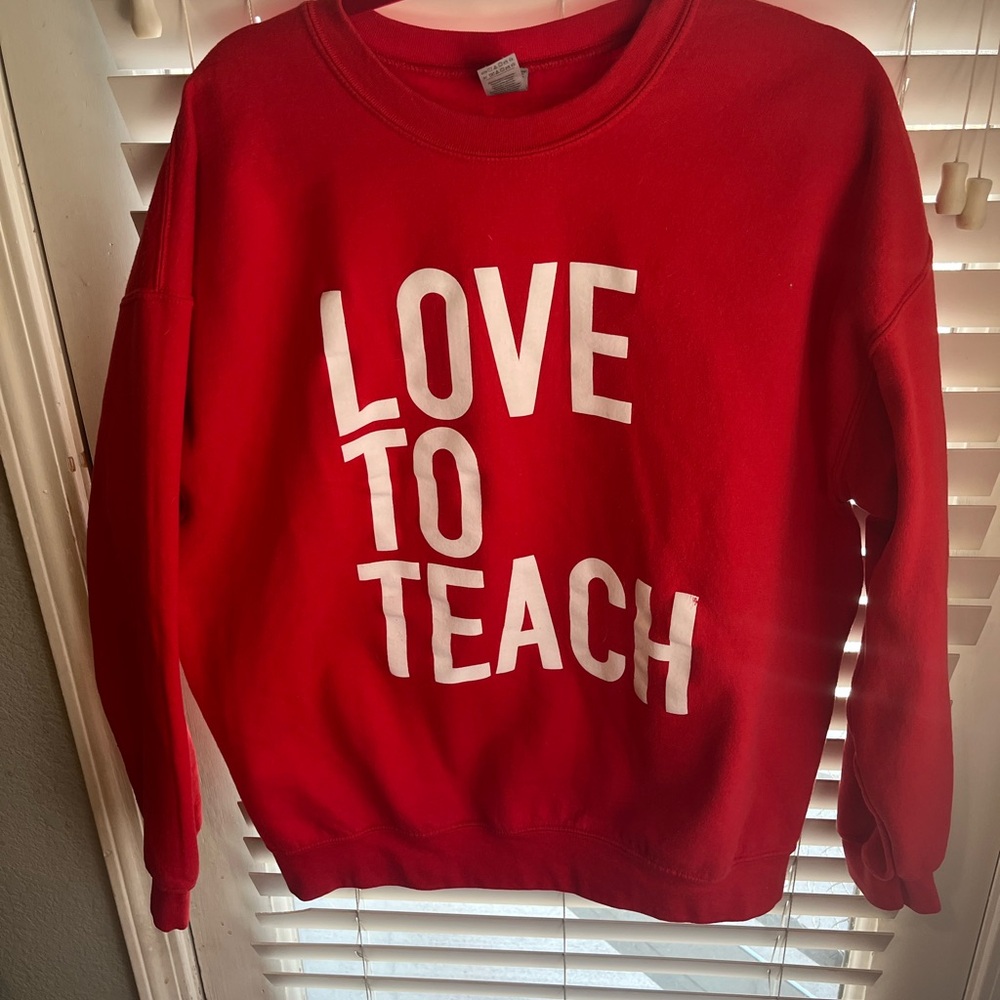 Gildan Red 'Love to Teach' Sweatshirt